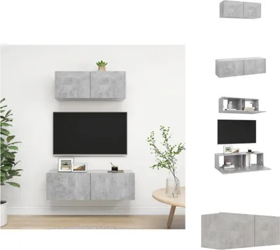 Produktbild von vidaXL 2-tlg. TV-Schrank-Set Betongrau Holzwerkstoff -  TV-Möbel
