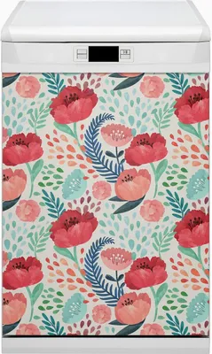 Produktbild von Küche Dekorative Magnete  Magnet Folie für Geschirrspüler 45x80 cm   - Blumenmohn