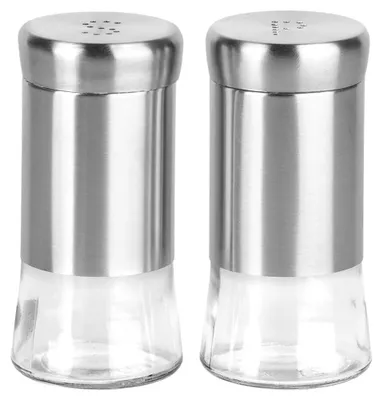 Image de Shakers à sel et à poivre - Lot de 2 - 140 ml - Verre - Transparent