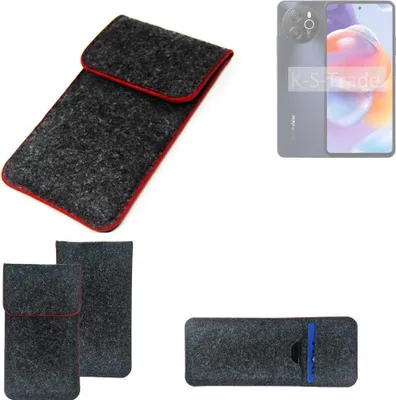 Produktbild von K-S-Trade Handy Schutz Hülle kompatibel mit Blackview Shark 8 Schutzhülle Handyhülle Filztasche Pouch Tasche Case Sleeve Filzhülle dunkelgrau