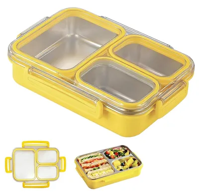 Bento-Box Edelstahl 3 Fächer 800 ml Brotdose