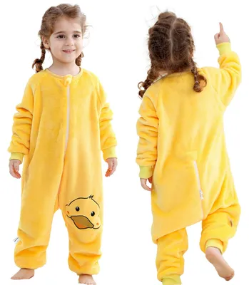 Produktbild von Schlafsack mit Füßen für Kinder - Flanell Winter-Pyjama