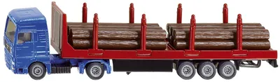 Image de Siku Camion de transport en bois voiture-jouet bleu/rouge ; 1659