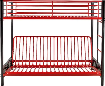 Produktbild von Zwischengeschossbett MODULO IV - 90 × 190 cm - Schwarz und rot