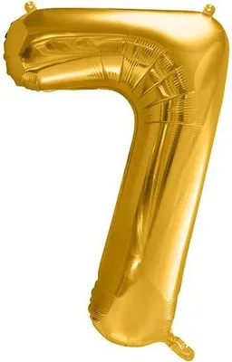 Produktbild von Folienballon Zahl "7", gold, 86cm, 1 Stk.