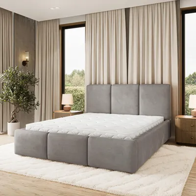 Produktbild von Masseno Polsterbett MORENA MGV 160x200 cm, Polsterbett mit Bettkästen - Grau, MAGIC VELVET 2217
