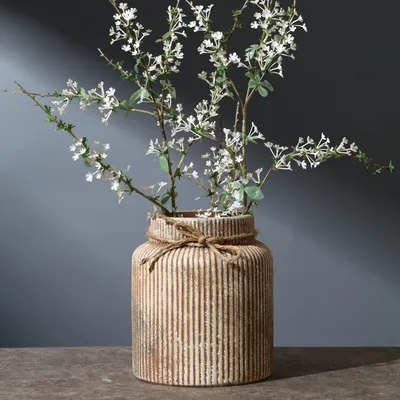 Obrázok produktu pre Keramická váza na kvety – hnedá, 18 cm
