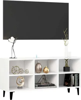 Produktbild von "2026 Aktion"TV-Schrank Industriestil - CLORIS - Fernsehenschrank - mit Metallbeinen Weiß 103,5x30x50 cm - DEMöbel4638076