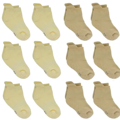 Produktbild von SAYOYO StoppersockenKinder 12 Paar Antirutschsocken Baby Jungen Rutschsocken ABS Baumwolle Socken Mädchen Crew Socks 1-2 Jahre/ 12-24 Monate-Gelb