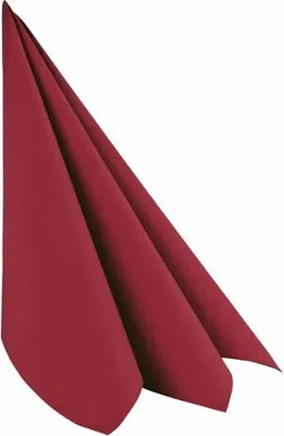 Produktbild von 50x Servietten Airlaid 40x40cm 1/4 -Falz stoffähnlich hochwertig bordeaux