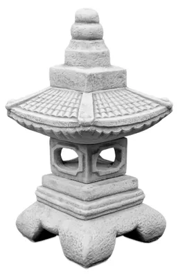 Produktbild von Yukimi-Pagode Japanische Steinlaterne aus Steinguss, Grau, Frostsicher für den Außenbereich, Höhe 52 cm, Gewicht 28 kg