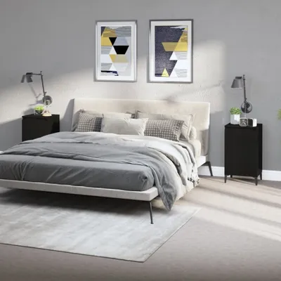 Obrázok produktu pre vidaXL Nočné stolíky 2 ks čierne 40x35x70 cm Drevo Materiál