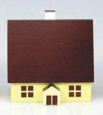 Produktbild von Tischdekoration Holzhaus bunt für Innenbeleuchtung Höhe 5cm NEU