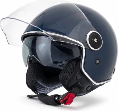 Produktbild von VINZ Tobia Jethelm mit Doppelvisier | Roller Helm mit Sonnenblende | In Gr. XS-XXL | ECE 22.06  | Motorradhelm mit Visier |Viele Farben Erhältlich - Blau | L (59 - 60 cm)