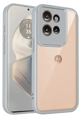 Image de Coque pour Motorola Edge 50 Neo/ThinkPhone 25 transparente avec cadre en TPU, antichoc Gris