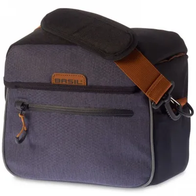 Produktbild von Basil Miles, Vorderseite, Fahrradtasche, Polyester, Schwarz, Grau, 6 l, 2,5 kg