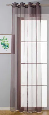 Transparenter Vorhang Uni, Ösen, 225x140 cm, Braun, 1 Stück