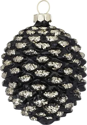 Produktbild von Christbaumschmuck Zapfen Glas 8 cm Ebony Black
