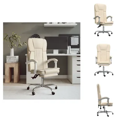 Produktbild von vidaXL Bürostuhl mit Liegefunktion Creme Kunstleder -  Bürostühle