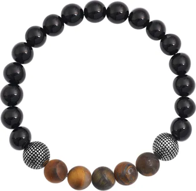 Produktbild von "Andy" Kugelarmband, Naturstein, Onyx, Edelstahl