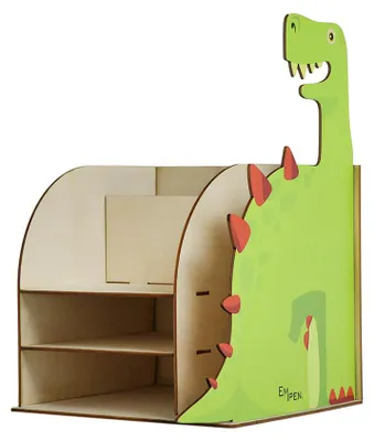 Produktbild von MPM-Quality Dinorex Stifthalter Holz Kinder 33,7 x 29,1 x 23 cm