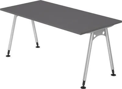 Produktbild von bümö Schreibtisch Serie-A - Größe:  160 x 80 cm, Nachbildung: Graphit