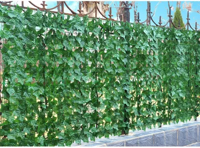 Obrázek produktu pro Umělý živý plot z břečťanu 100 * 300 cm Soukromí Plot Umělé listy Dekorace pro vnitřní venkovní zahradu