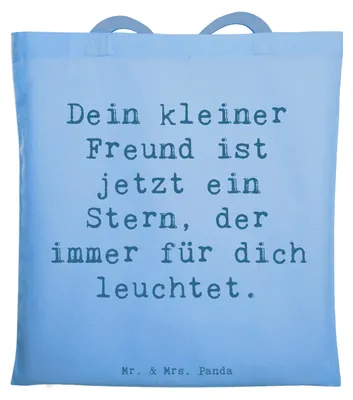 Produktbild von Mr. & Mrs. Panda Tote Bag Spruch Trauerbewältigung Haustierverlust - Sky Blue - Geschenk, Inspiration, treuer Begleiter, totebag, Herz, Verlust eines Haustiers, Andenken