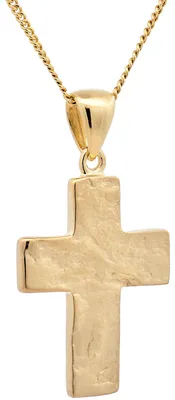 Produktbild von Anhänger Kreuz   333-8 Karat Gold mit vergoldeter Silberkette 40  cm