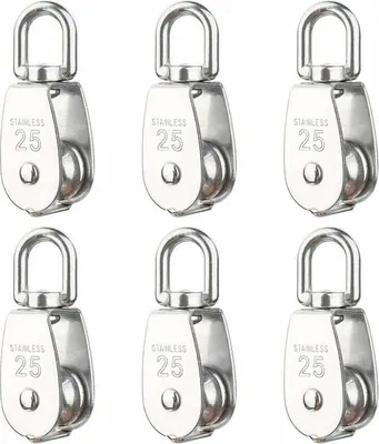 Produktbild von Stück M25-Heberolle, Tragkraft 150 kg, Hochleistungs-Schwenk-Hebeseil-Flaschenblock aus Edelstahl 304