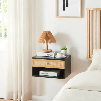 Immagine prodotto di Mensola a muro 'Eiker' con cassetto 40x32x23 cm nero
