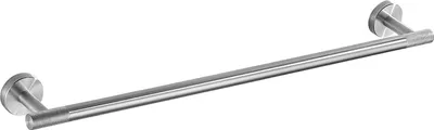 A single bathroom towel bar against a white background.