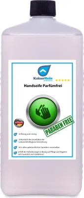Produktbild von KaiserRein Handseife und Duschgel Parfümfrei 1 L ohne Parabene I auf Basis ökologisch wertvoller Rohstoffe I mild und rückfettend