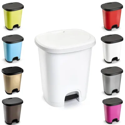 Image de Poubelle à pédale de 18 litres, idéale pour la cuisine et le bureau