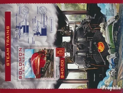 Produktbild von Briefmarken Salomoninseln 2016 Mi Block 560 (kompl. Ausg.) postfrisch Dampflokomotiven