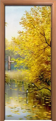 Produktbild von Türposter 80x200 cm Türaufkleber Türtapete Türfolie Klebefolie Landschafts Wald See Wald