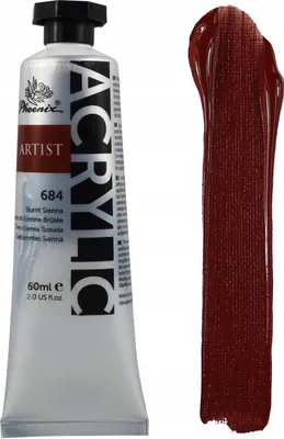 Produktbild von Acrylfarbe Phoenix Artist 684 Burnt Sienna – Professionelle Künstlerfarbe, 60 ml, Hochpigmentierte Acrylmalfarbe