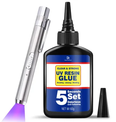 Image de Kit de résine UV : comprenant 60g de colle UV et une lampe de poche LED rechargeable