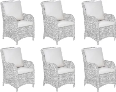Produktbild von BELIANI Outdoor Kissenbezug 6er Set Taupe Stoff Feuchtigkeitsbeständig mit Reißverschluss für Rücken- u. Sitzkissen Gartenstuhl Gartensessel