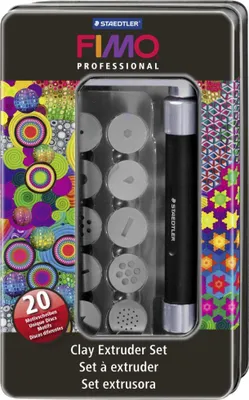 Produktbild von FIMO Extruder Set mit 20 Motivscheiben 57 g