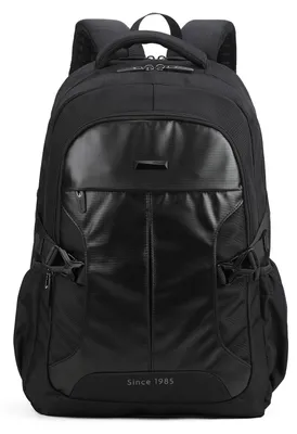 Productafbeelding van Aoking Unisex Rugzak, zwart, met ritsvakken en textielhandgreep, 34x49 cm
