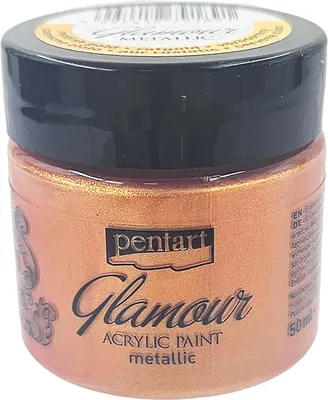 Immagine prodotto di Vernice acrilica Glamour - PENTART - rosso metallizzato oro 50ml