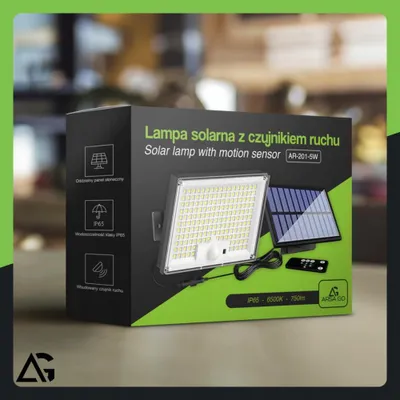 Zdjęcie produktu dla Lampa Solarna Led 300W Z Osobnym Panelem Pilot Z Czujnikiem Zmierzchu Ruchu