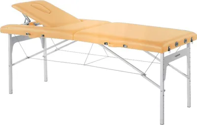 Produktbild von Behandlungsliege, Massageliege, Liege klappbar, mobil, Höhe 68-84 cm, Farbe:46 ocker