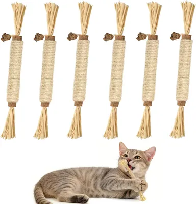 Productafbeelding van Kattenkruid sticks - 6 stuks - zilverwijn kauwstokjes - kauwspeelgoed voor katten