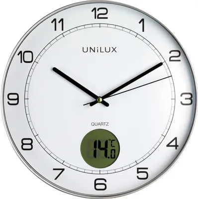 Produktbild von UNILUX - Wanduhr Tempus Folie 30,5 cm hellgrau/weiß | 1 Stück