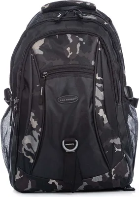 Produktbild von Bag Street Damen und Herren Alltag und Arbeit 3 Fächer Rucksack Schwarz mit Tarnmuster