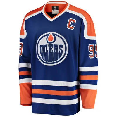 Produktbild von Wayne Gretzky #99 Edmonton Oilers NHL Eishockey Fanatics Breakaway Trikot Vintage Blau-XL