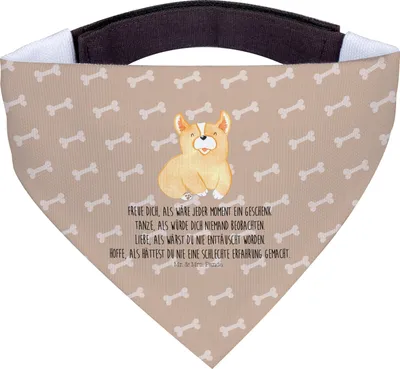 Produktbild von Mr. & Mrs. Panda Halstuch Hund Corgie - Hundeglück - Geschenk, Für Hunde, Lebensfroh, Lebensfreude, Corgi, Sprüche, Hunde-Halstuch