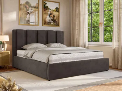Produktbild von MKS MEBLE Polsterbett SAVINO CLASSIC mit Bettkasten & Stauraum, Doppelbett 140 x 200 cm, Gasdruckfedern, Inkl. Lattenrost, Modernes Ehebett, Pocket Matratze - VIRE LUX - Dunkelgrau Velvet